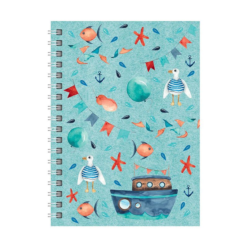 Записная книжка А6 80л., на гребне BG "Яркий день", матовая ламинация, твердая обложка