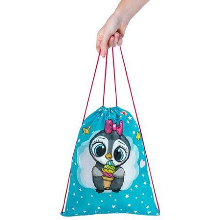 Мешок для обуви ПИФАГОР, 1 отделение, 42х34 см, "Smart penguin", 271602 