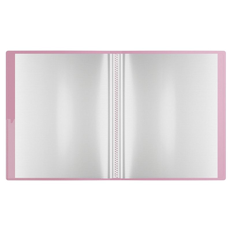 Папка с 40 вкладышами Berlingo "Soft Touch Pro", 24мм, 700мкм, с внутр. карманом, серая, внутр. лиловая, софт-тач 