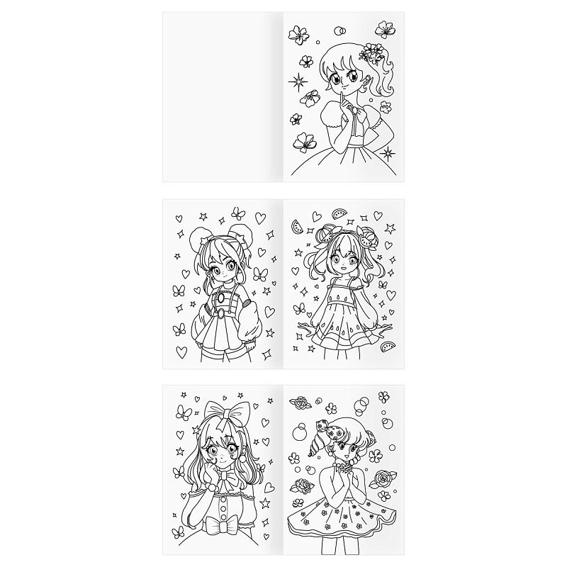 Раскраска А4,  8 стр., ТРИ СОВЫ "Для девочек"