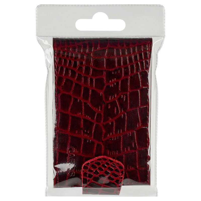 Кредитница OfficeSpace на 18 карт с кнопкой, кожа тип 1.1, крокодил лак, бордо, горизонтальная 