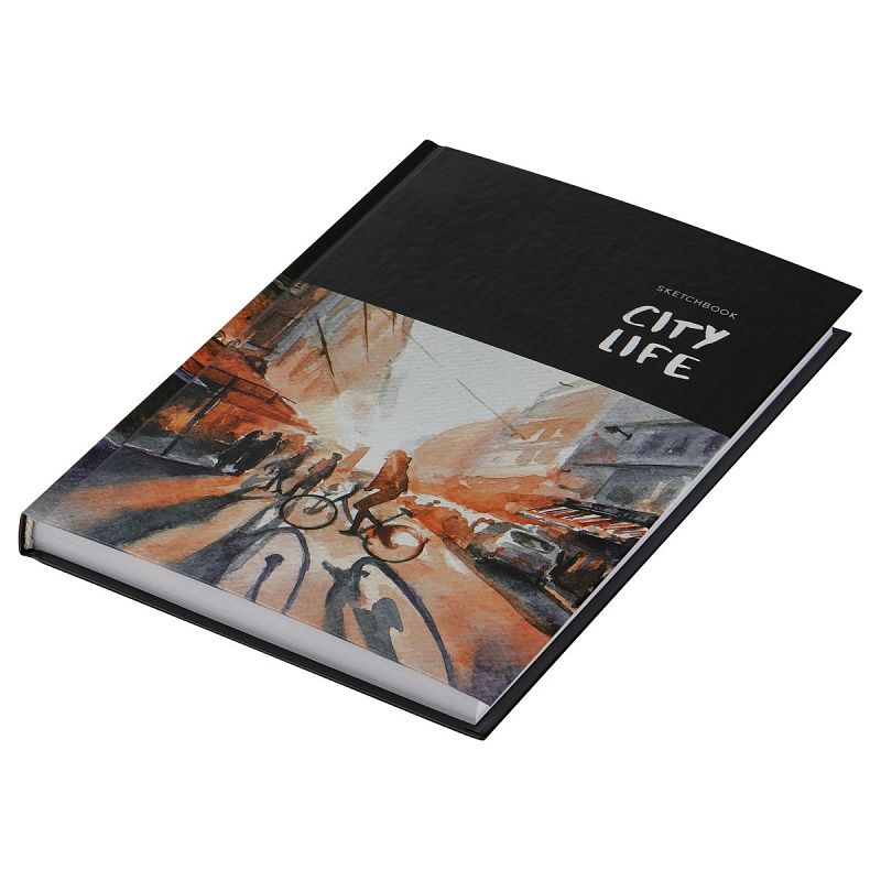 Скетчбук 100л. А5 7БЦ BG "City life", глянцевая ламинация, 100г/м2
