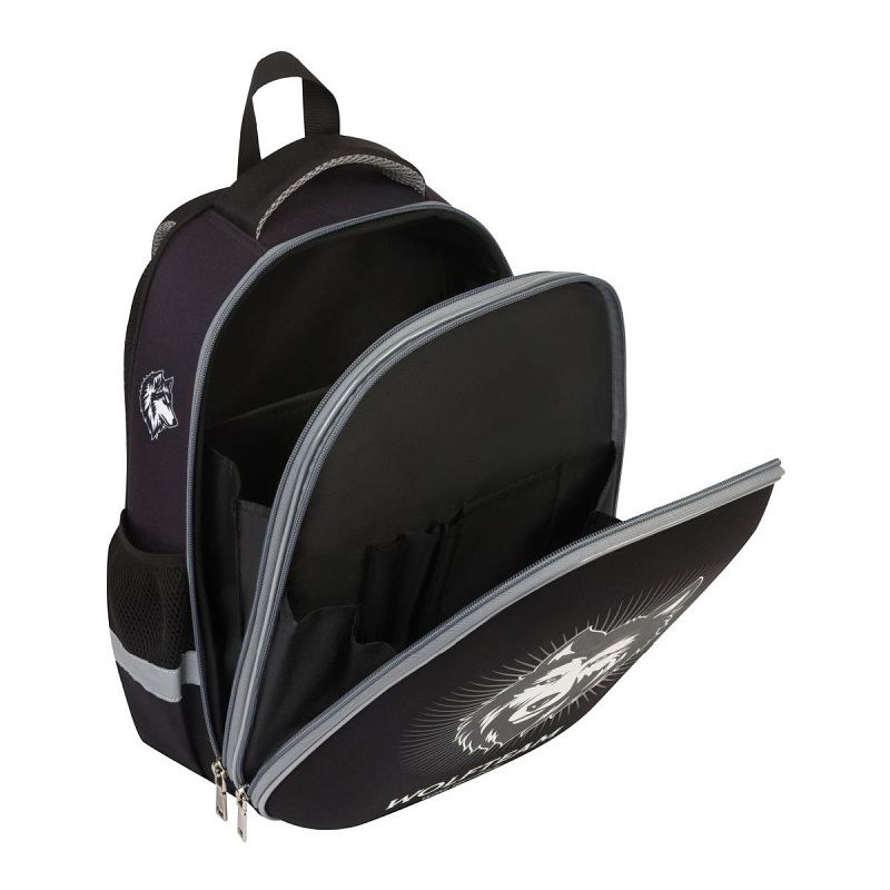 Ранец ArtSpace School Friend UFO "Wild" 39*30*18см, люминесцентная печать, 2 отделения, 2 кармана, анатомическая спинка 