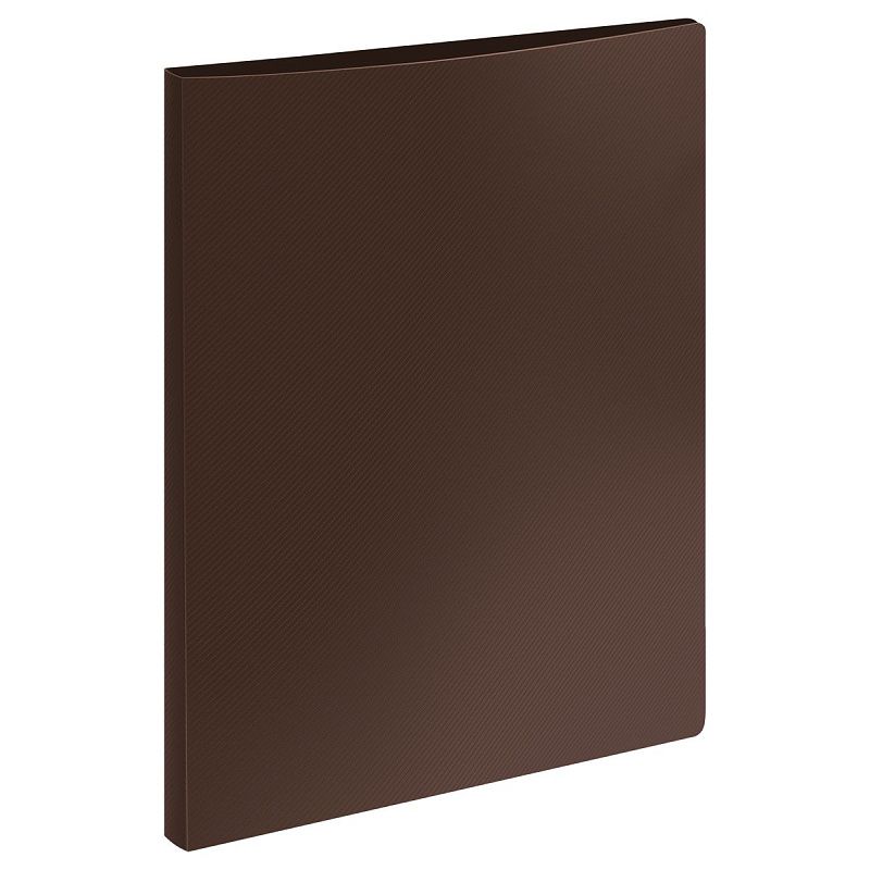 Папка на 2 кольцах СТАММ "Диагональ" А4, 25мм, 700мкм, пластик, шоколад 