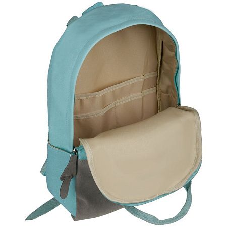 Рюкзак ArtSpace Casual "Soft mint"38*30*13см, 1 отделение, 2 кармана, иск. замша/канва 