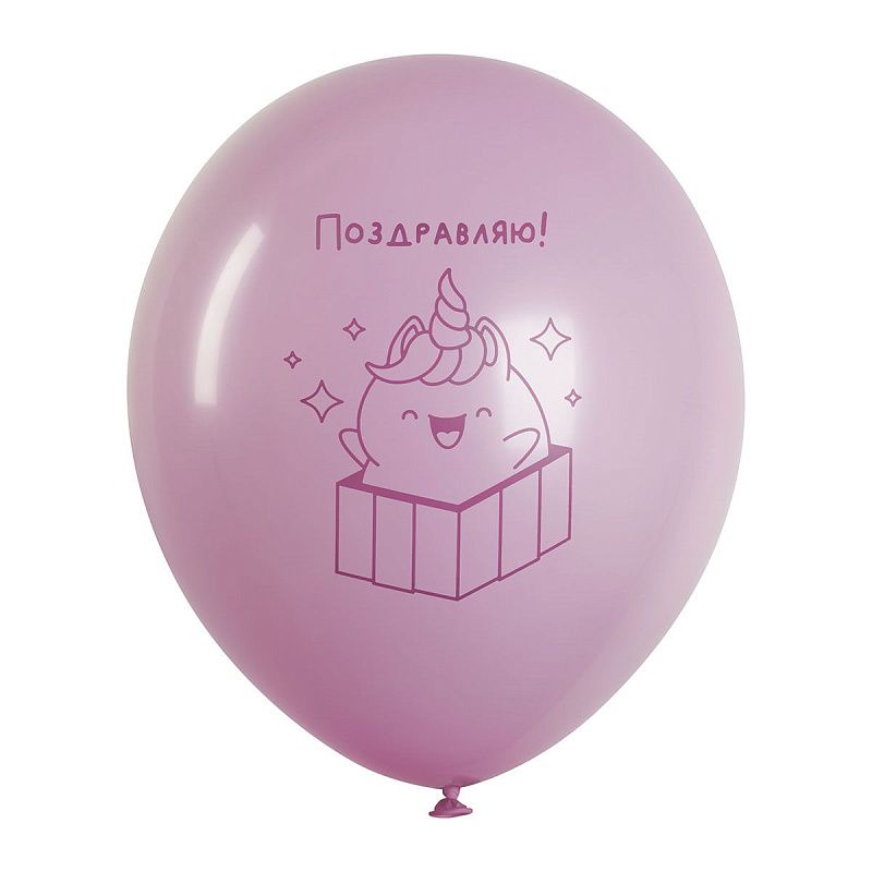 Воздушные шары, 12шт., М12/30см, MESHU "Unicorn love", пастель, ассорти