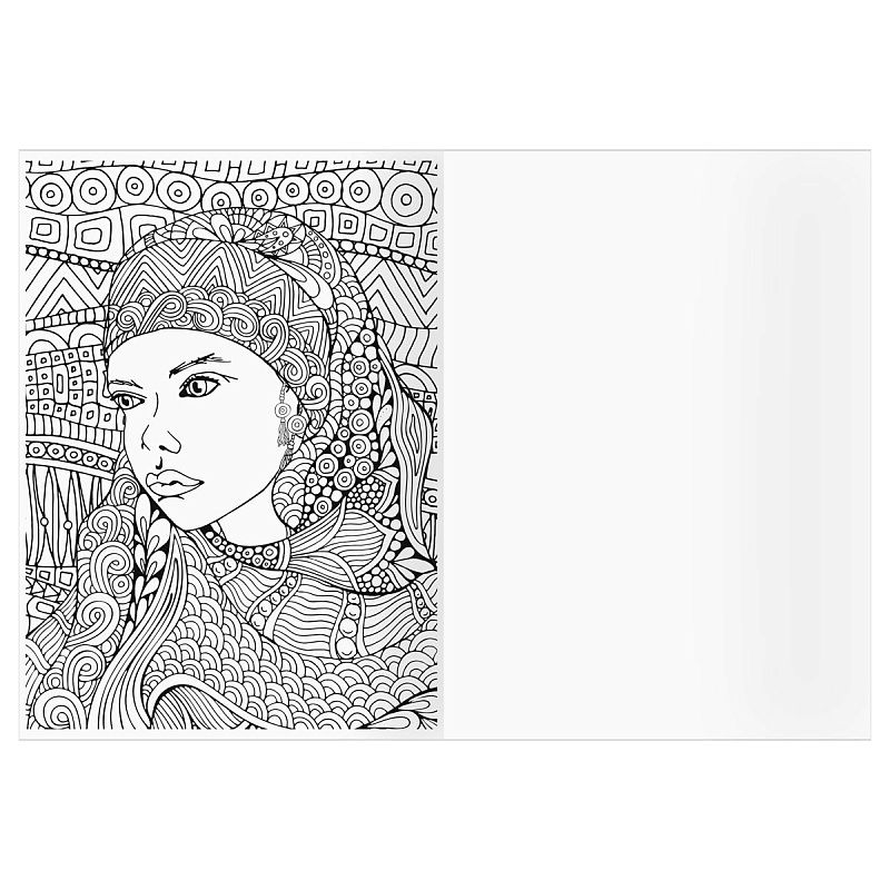 Раскраска А4 ТРИ СОВЫ "Антистресс. Девушка-загадка", 16стр.