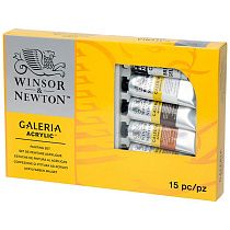 Краски акриловые Winsor&Newton "Galeria", 09цв., 60мл/туба, доска, палитра, медиум для блеска, 2 кисти, картон. упаковка Краски акриловые Winsor&Newton "Galeria", 09цв., 60мл/туба, доска, палитра, медиум для блеска, 2 кисти, картон. упаковка