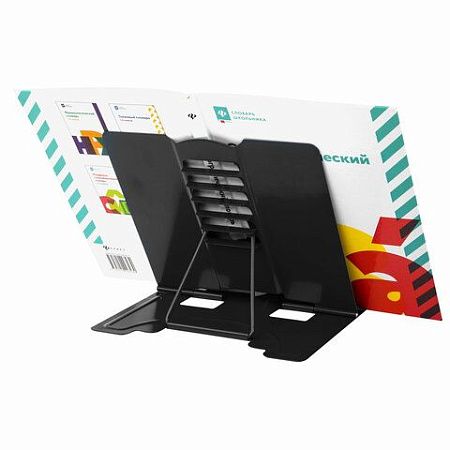 Подставка для книг и учебников BRAUBERG, Black, регулируемый угол наклона, металл, 238057 