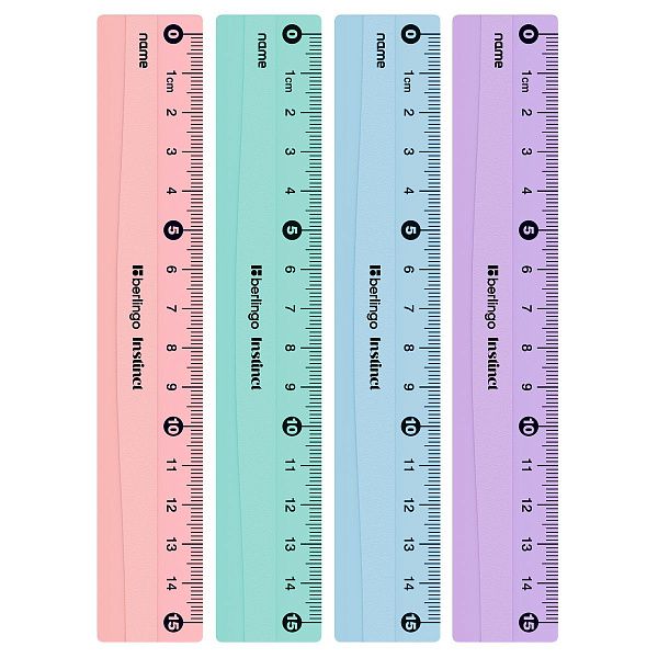 Линейка 15см Berlingo "Instinct", пластиковая, ассорти, европодвес