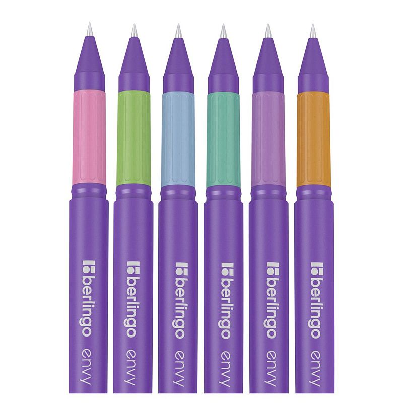 Ручка шариковая Berlingo "Envy" синяя, 0,7мм, игольчатый стержень, грип, корпус ассорти 