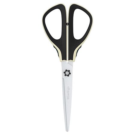 Ножницы Berlingo "Easycut 300", 20см, белые, мягкие вставки, европодвес