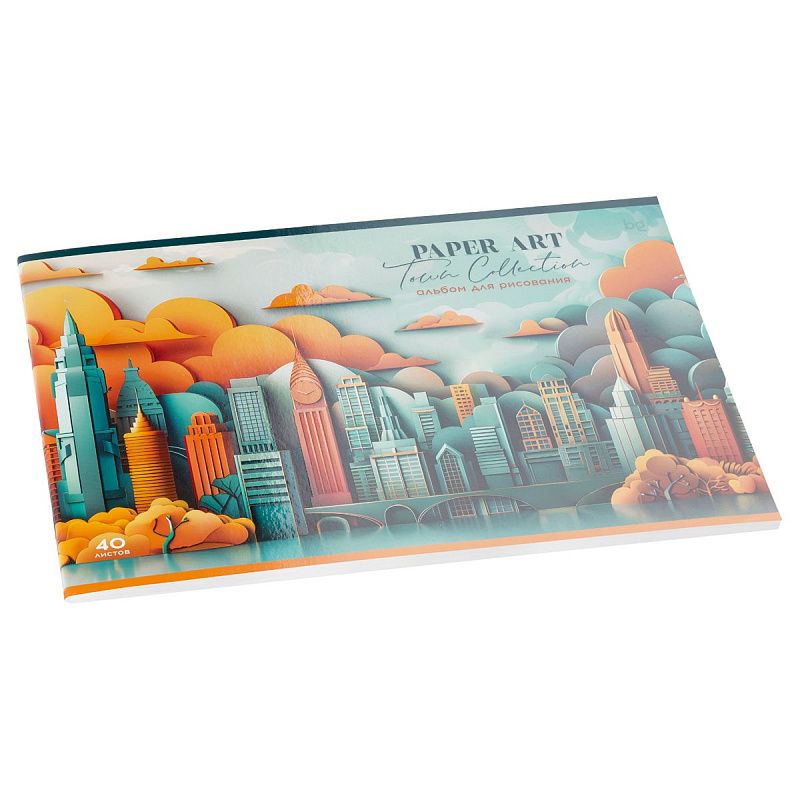 Альбом для рисования 40л., А4, на скрепке BG "Paper art", выб. лак