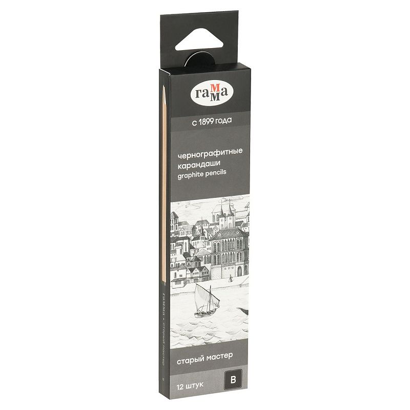 Карандаш ч/г Гамма "Старый мастер", B, заточен. 