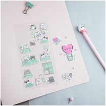 Наклейки объемные MESHU "Say Meow", 10*24см, 24 наклейки, инд. уп., европодвес
