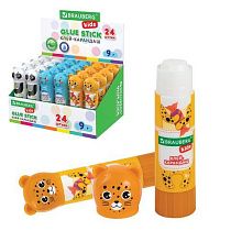 Клей-карандаш "Зверята: панда, слон, леопард", 9 г, фигурный колпачок, BRAUBERG KIDS, 271139 Клей-карандаш "Зверята: панда, слон, леопард", 9 г, фигурный колпачок, BRAUBERG KIDS, 271139
