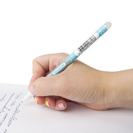 Ручка стираемая гелевая ПИФАГОР, СИНЯЯ, корпус двухцветный, узел 0,5 мм, линия письма 0,35 мм, 142496 