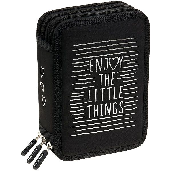 Пенал 3 отделения, 200*140*60 мм, Berlingo "Enjoy the little things", полиэстер