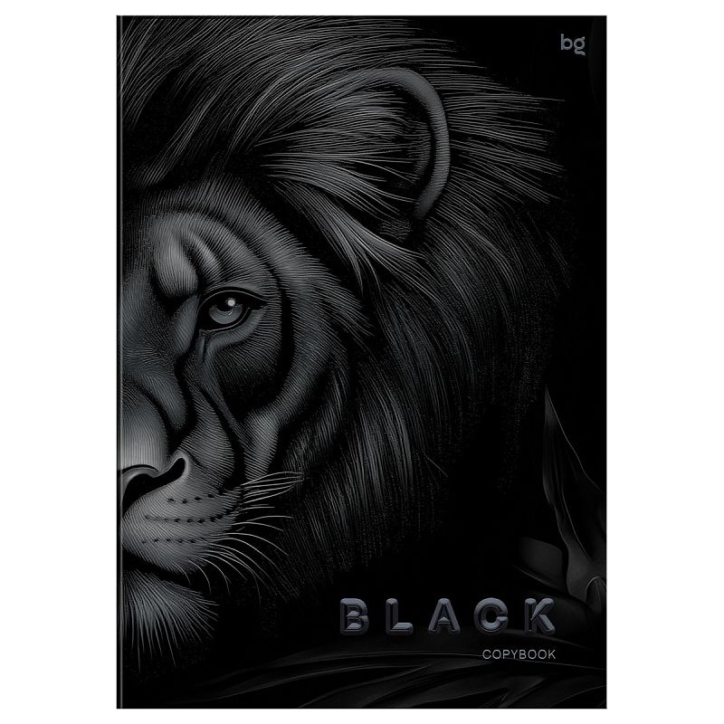 Тетрадь 96л., А4, клетка BG "Just black", soft-touch ламинация, выб. лак