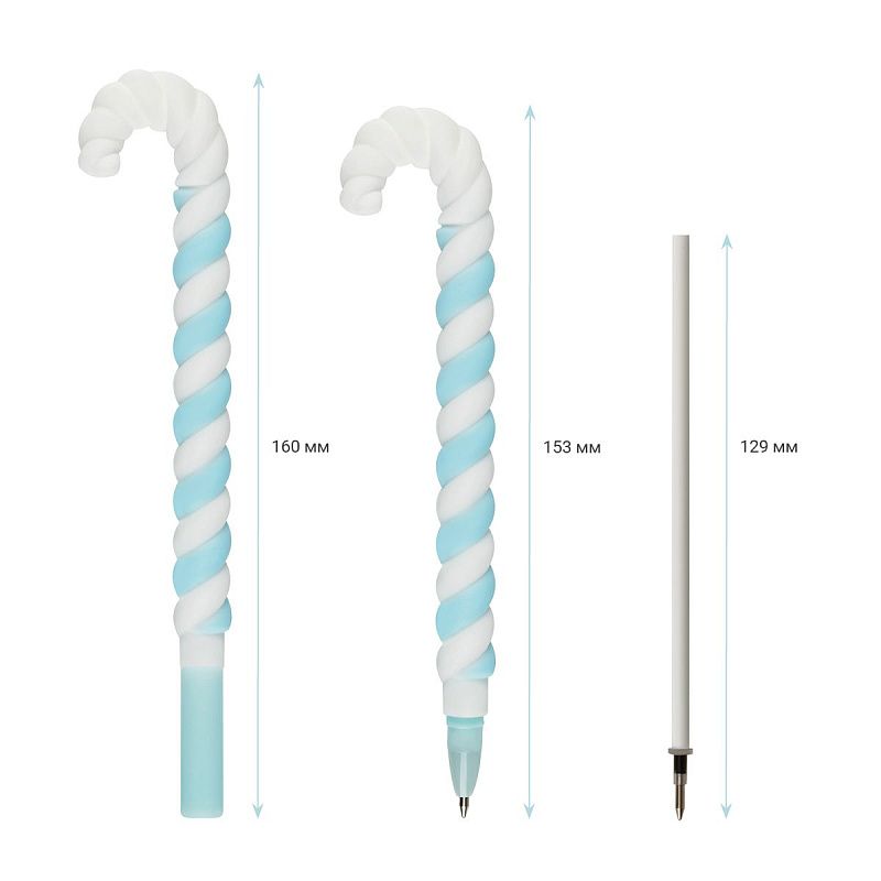 Ручка шариковая MESHU "Lollipop", синяя, 0,7мм, корпус ассорти, с топпером 