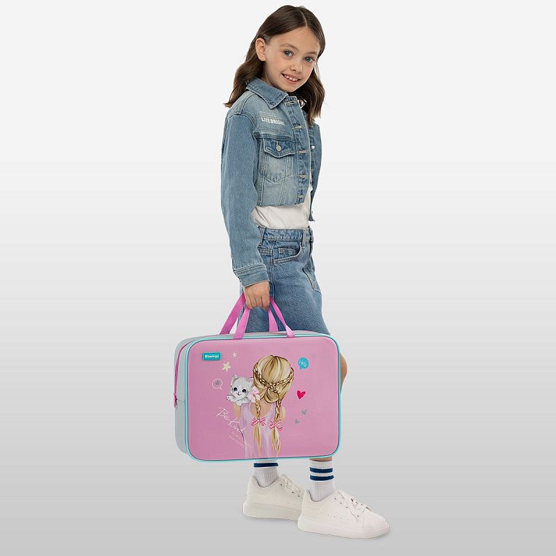 Папка текстильная с ручками 1 отделение, А4 Berlingo "Be Kind!", 350*265*80мм, текстиль, на молнии 