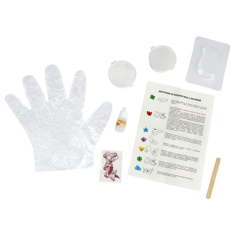 Набор для мыловарения ТРИ СОВЫ "Единорог", 1 мыло с картинкой, картонная коробка