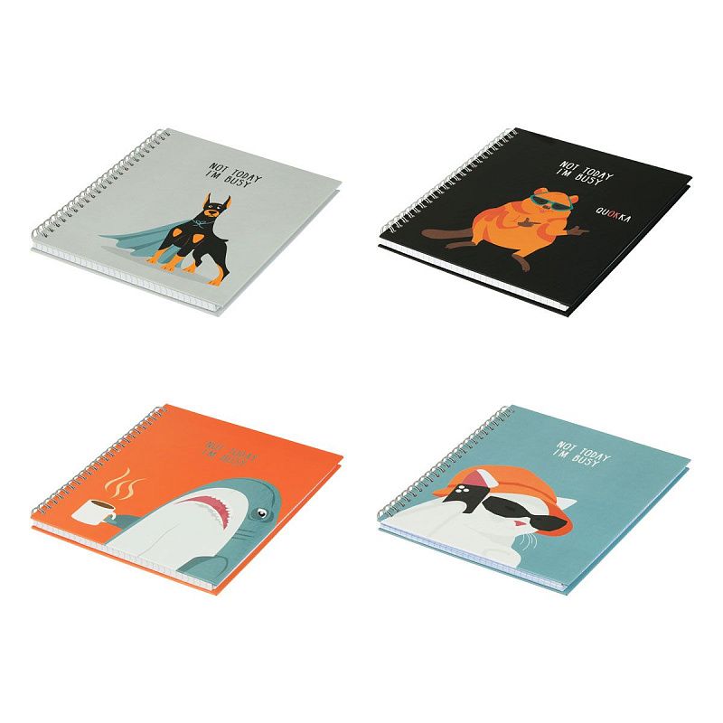 Тетрадь 80л., А5, клетка на гребне BG "I'm busy", матовая ламинация, выб. лак, твердая обложка