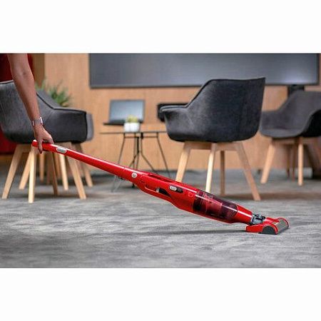 Пылесос вертикальный беспроводной GORENJE SVC252GFR 2 в 1, мощность 161 Вт, контейнер 0,5 л, красный