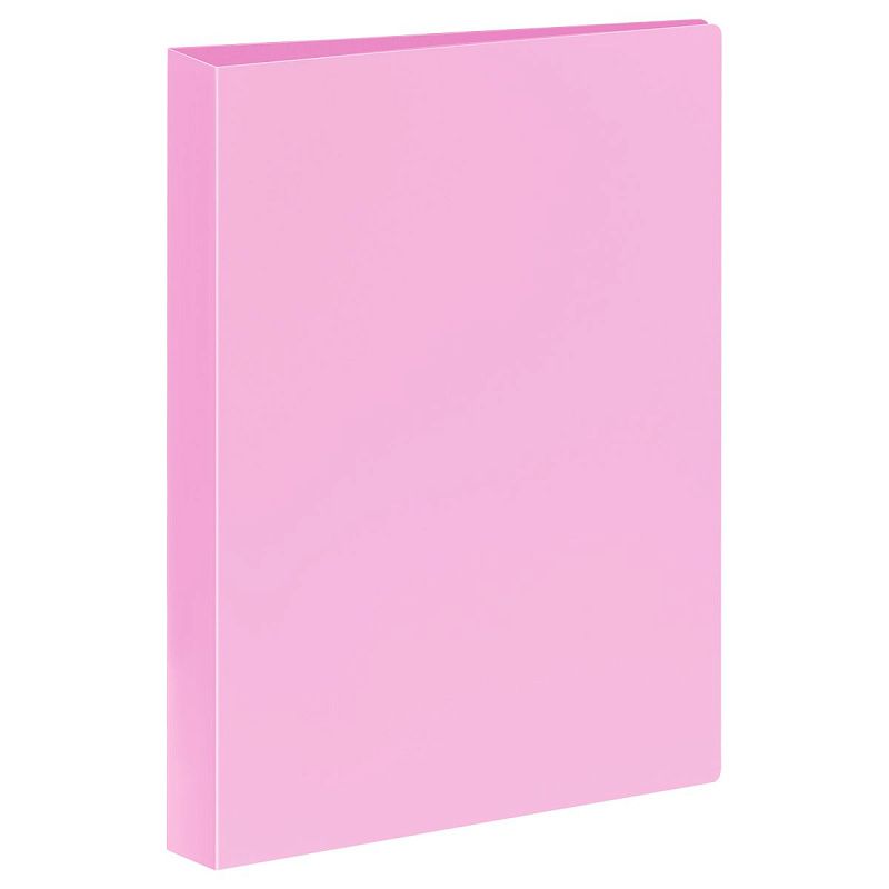Папка на 2 кольцах СТАММ А4, 25мм, 500мкм, пластик, пастель, розовая
