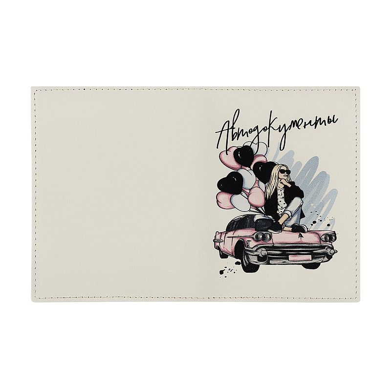 Обложка для автодокументов OfficeSpace "Nice Vibes", натур. кожа 