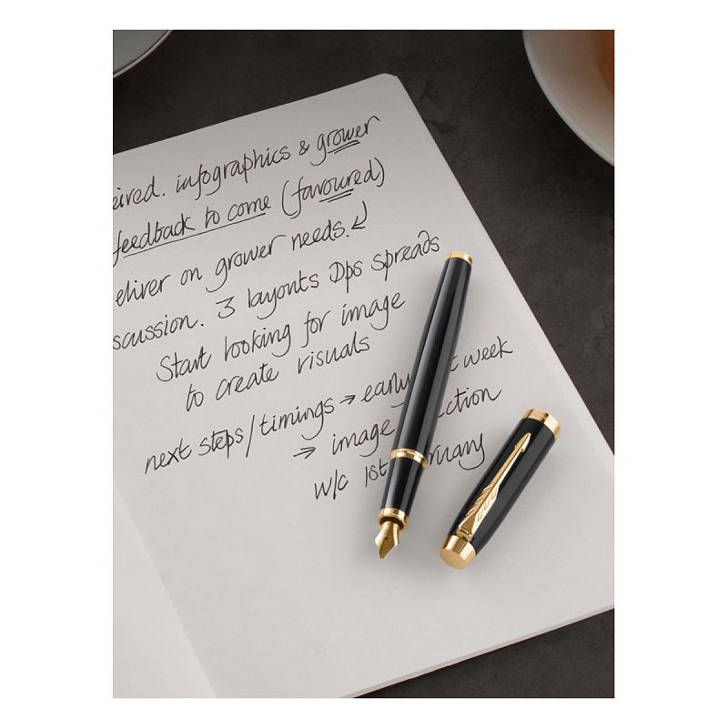 Ручка перьевая Parker "IM Black GT" синяя, 0,8мм, подарочная упаковка 