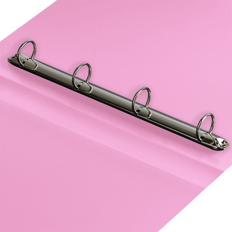 Папка на 4 кольцах СТАММ А4, 40мм, 500мкм, пластик, пастель, розовая 