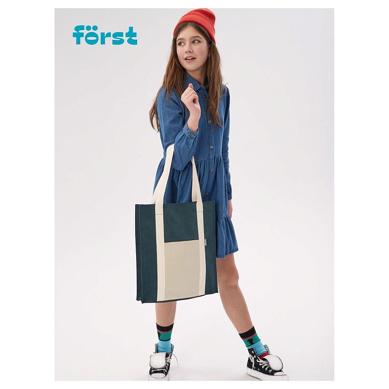 Сумка-шоппер Först "Mist" 40*35*8см, 1 отделение, 1 карман, вельветовая на кнопке 