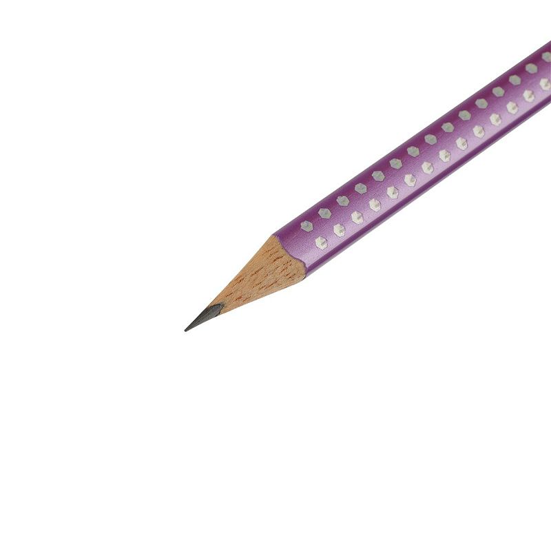 Карандаш ч/г Faber-Castell "Sparkle" В, трехгранный, заточен., фиолетовый металлик 