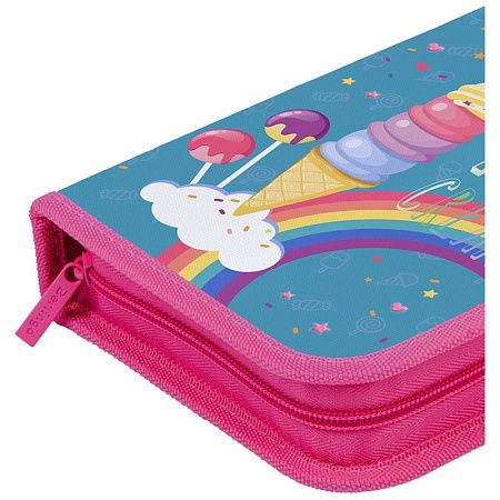 Пенал 1 отделение, 200*140*40 Berlingo "Rainbow ice-cream", полиэстер, блестки 
