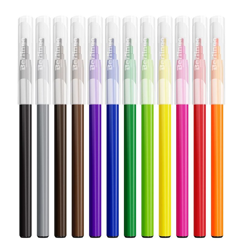 Фломастеры Berlingo "Жил-был кот", 12цв., смываемые, блистер