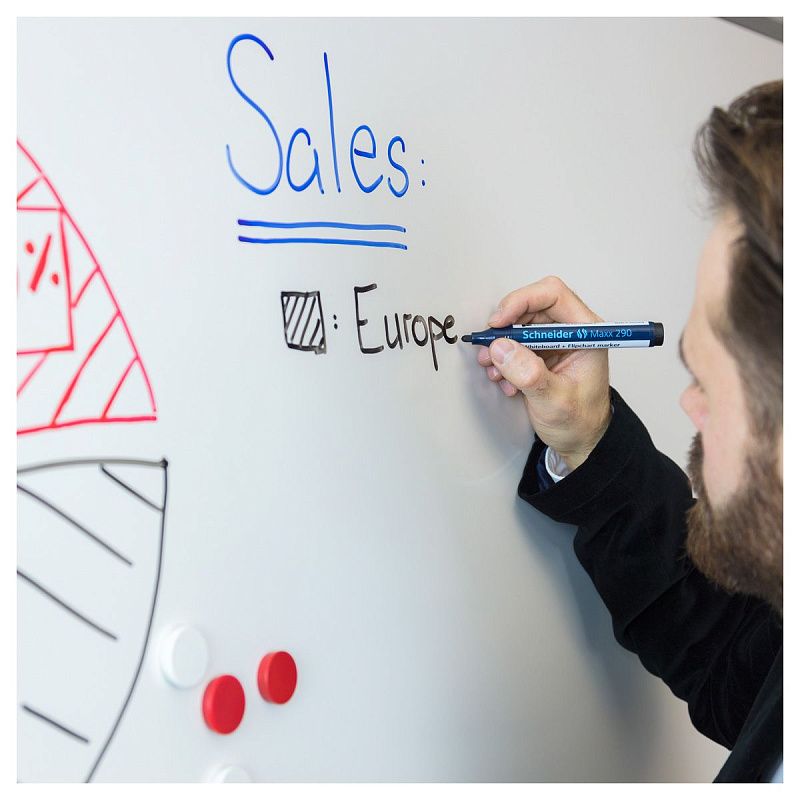 Маркер для белых досок и флипчартов Schneider "Maxx 290" черный, пулевидный, 3мм 