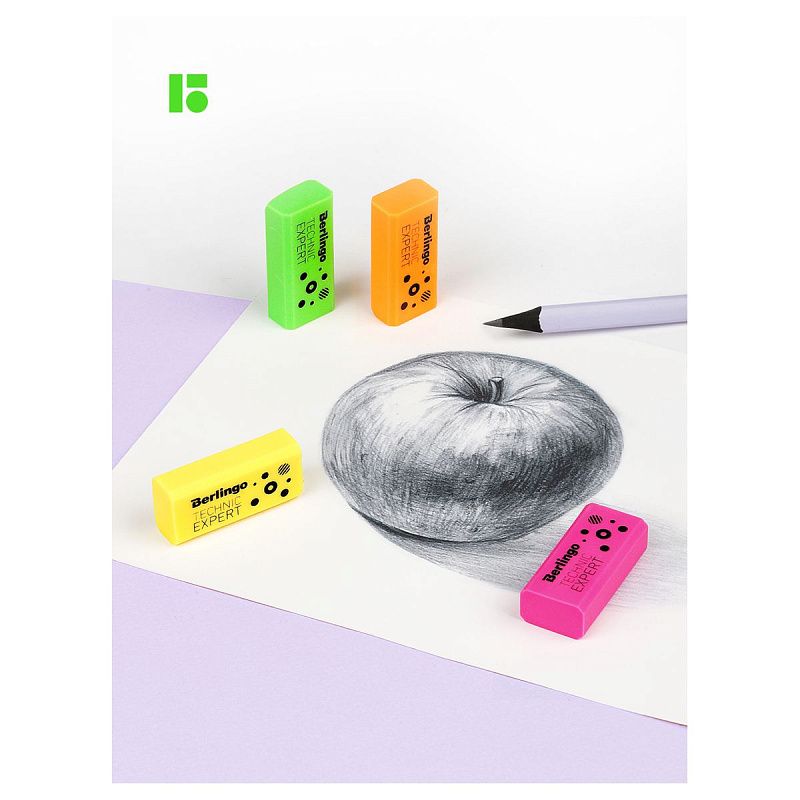 Ластик Berlingo "Technic Expert", 4шт., прямоугольные, 40*18*11мм, пакет с европодвесом 