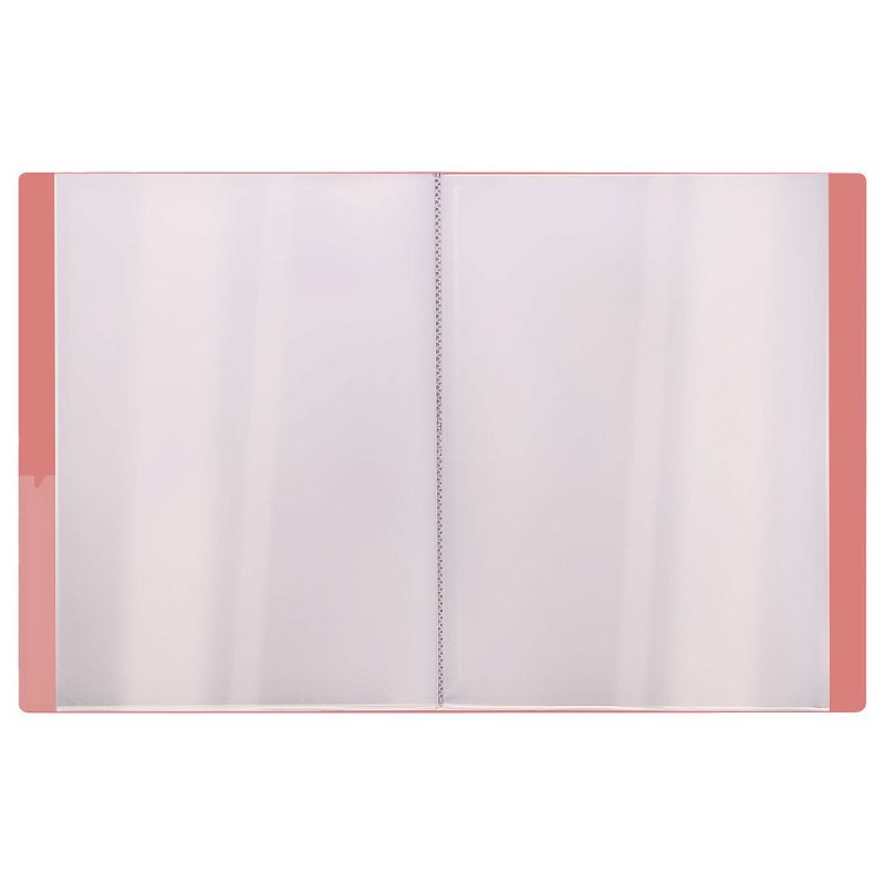 Папка с 40 вкладышами СТАММ "Акцент" А4, 21мм, 800мкм, пластик, коралловая 