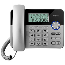 УЦЕНКА - Телефон проводной Texet TX-259, ЖК дисплей, ускоренный набор, черный-серебристый