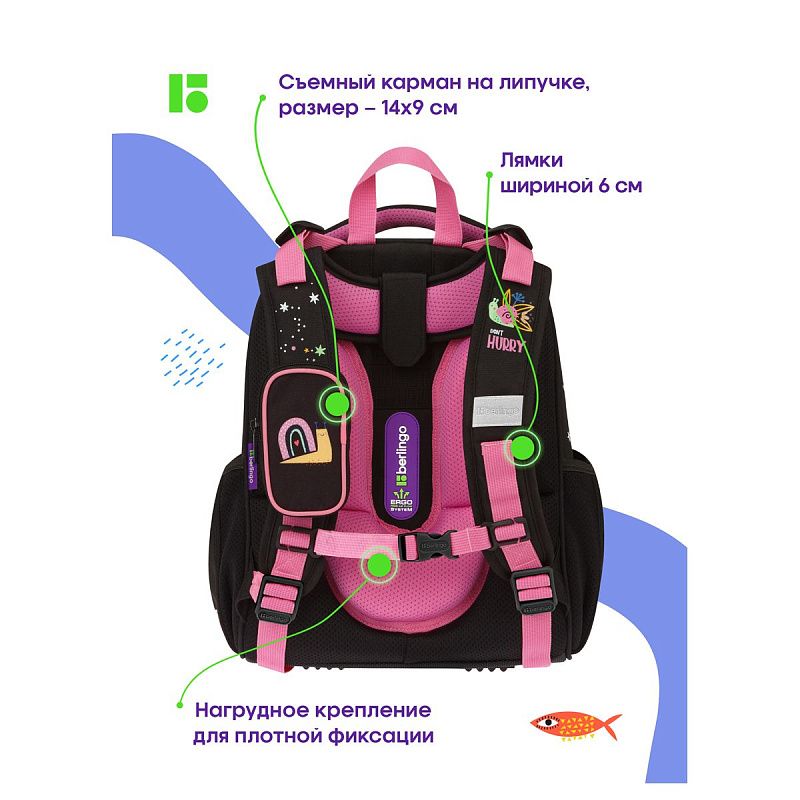 Ранец Berlingo Expert "Snail" 37*28*16см, 2 отделения, 2 кармана, анатомическая спинка 