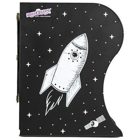 Подставка-держатель для книг и учебников ЮНЛАНДИЯ "Space", раздвижная, металлическая, 237901 