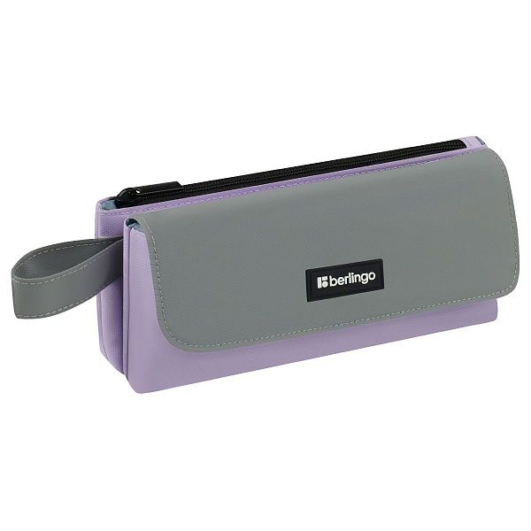 Пенал мягкий 2 отделения, 1 карман, 225*110*45 мм, Berlingo "Lavender", полиэстер с силиконом