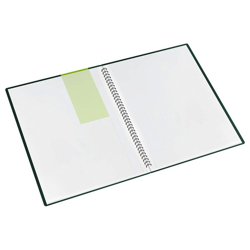 Папка с 40 вкладышами на гребне СТАММ "Диагональ" А4, 21мм, 700мкм, пластик, изумруд 