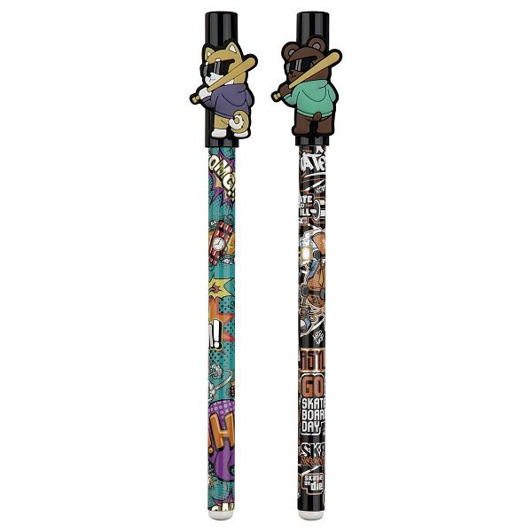 Ручка шариковая MESHU "Cheeky Friends" синяя, 0,7мм, корпус ассорти