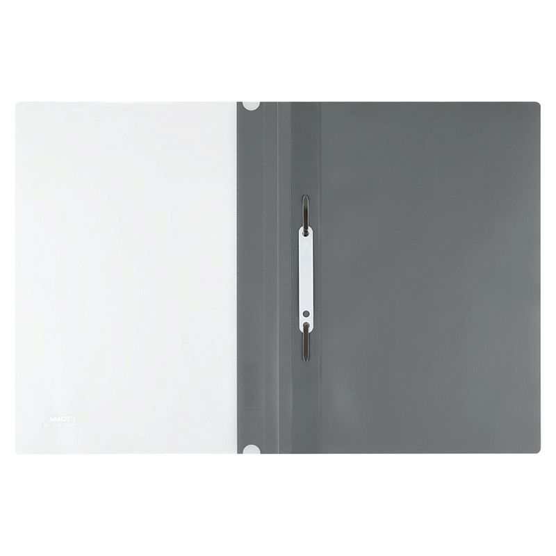 Папка-скоросшиватель пластик. СТАММ А4, 180мкм, серая с прозр. верхом 