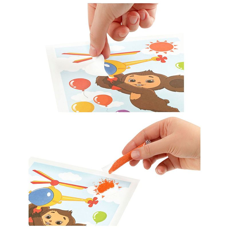 Фреска-картина из песка Мульти-Пульти "Чебурашка", картонная коробка