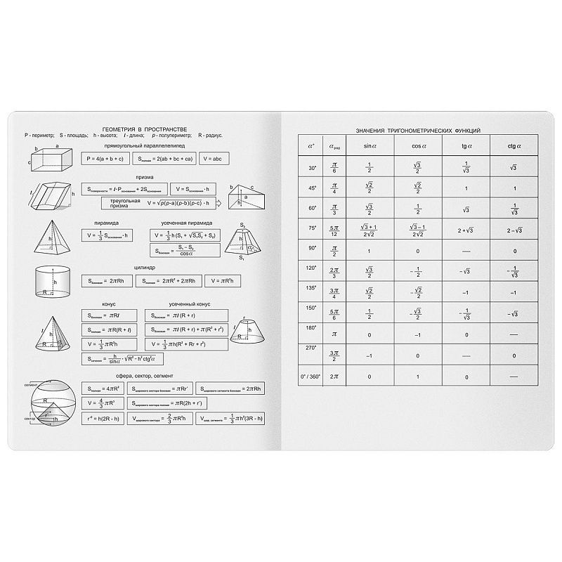 Тетрадь предметная 48л. BG "Печать времени" - Геометрия, тиснение