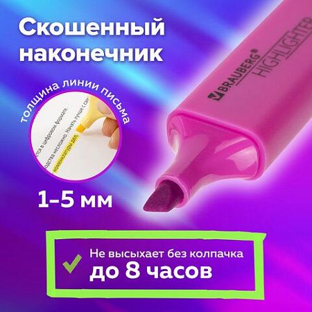 Набор текстовыделителей 24 ЦВЕТА на подставке, BRAUBERG "ORIGINAL", 15 пастельных цветов + 9 неоновых цветов, линия 1-5 мм, 152508 