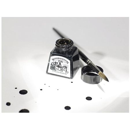 Тушь Winsor&Newton для рисования, черный, стекл. флакон 14мл 